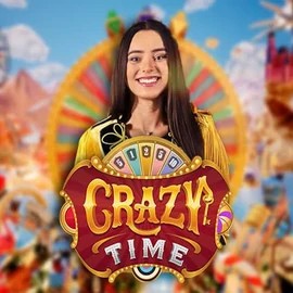 Crazy Time slot logo by Evolution at Slimking Casino